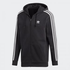 Adidas Originals Mikina na zip s kapucí 3 STRIPES FULL ZIP černá - XL