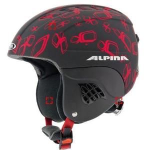 Alpina Carat L E lyžařská helma dětská POUZE 48-52 - černá-červená (VÝPRODEJ)
