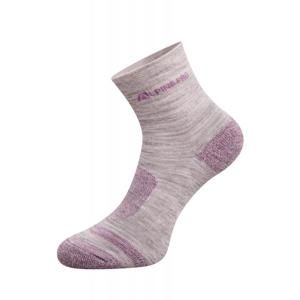 Alpine Pro GENTIN 3 šedo růžové ponožky - L - EU 43-46