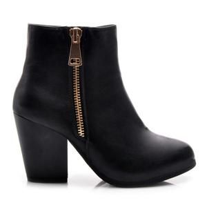 AMERICAN CLUB A810B Parádní černé kotníčkové dámské boty s módním zipem - EU 39