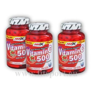 Amix 2x Vitamin C 500mg + Rose H.125cps+ 1x Zdarma