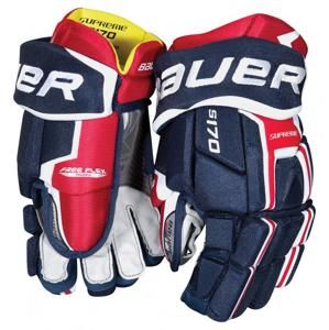 Hokejové rukavice Bauer SUPREME S170 JR - Junior, 12, tmavě modrá-červená-bílá