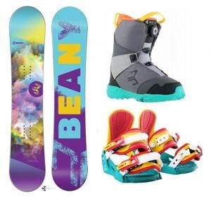 Beany Meadow dívčí snowboard + vázání Beany Junior snowboardové + boty Beany  - 149 cm + S - EU 32-37 (200-235mm)