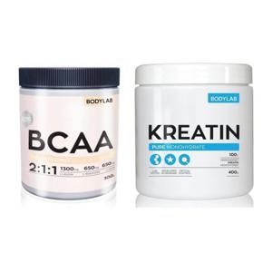 Bodylab BCAA Instant 300g + Kreatin Monohydrate 400g - malina