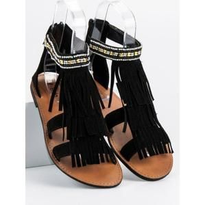 EVENTO SD4257B Trendy dámské sandály černé bez podpatku - EU 38