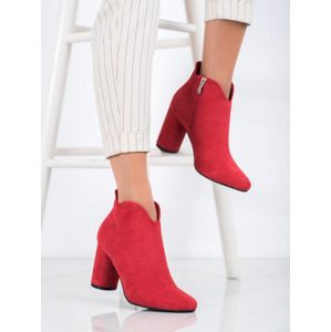 FILIPPO DBT1538/20R Zajímavé dámské kotníčkové boty červené na širokém podpatku - EU 41