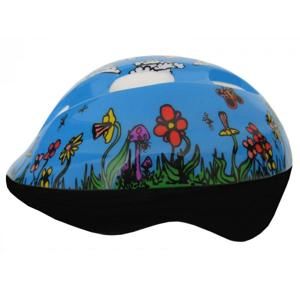 Fly Dětská cyklistická helma modrá s kytičkami - S (48-50 cm)
