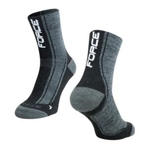 FORCE FREEZE šedo-černo-bílé ponožky - S-M/ EU 36-41