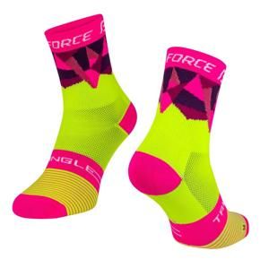 Force Ponožky TRIANGLE fluo-růžové - XS/30-35