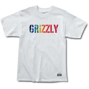 Grizzly Acid Stamp Tie-Dye T-Shirt White (WHT) triko - XL