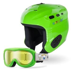 Hatchey Set Swanic dětská helma + Clown green lyžařské rýle - XS (52-54 cm)
