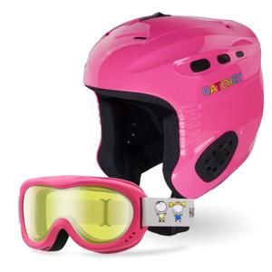 Hatchey Set Swanic dětská helma + Clown pink lyžařské brýle - XS (52-54 cm)
