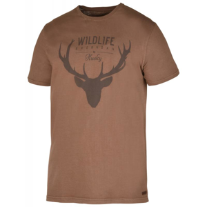 Husky Deer M hnědé pánské triko - XL