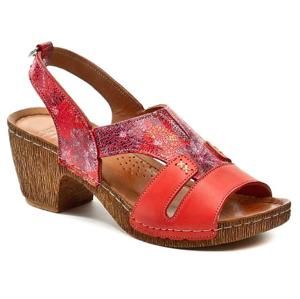Karyoka 1057 červené dámské sandály na podpatku - EU 39