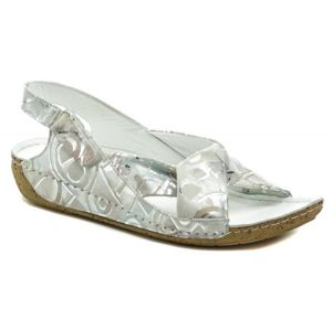 Karyoka 2024-660 stříbrné dámské nadměrné sandály na klínku - EU 43