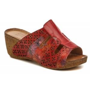 Karyoka 2251 červené dámské letní pantofle na klínku - EU 40