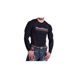 MadMax Kompresní triko s dlouhým rukávem MSW902 černočervené - XL