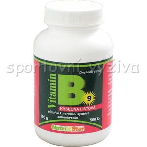 Nutristar Kyselina listová Folacin vitamin B 9 500 tbl (VÝPRODEJ)