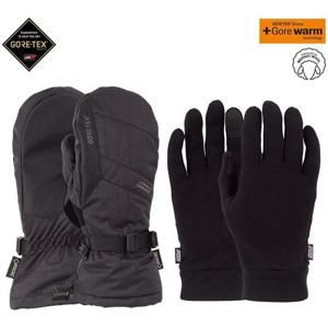 POW Warner GTX Long Mitt + Warm Black (BK) rukavice - M