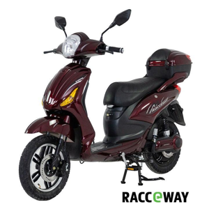 RACCEWAY E-moped vínový-lesklý s baterií 12Ah + sleva 1000,- na příslušenství - 250