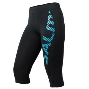 Salming Capri Logo Tights Wmn Black/Light Blue dámské běžecké kalhoty - L