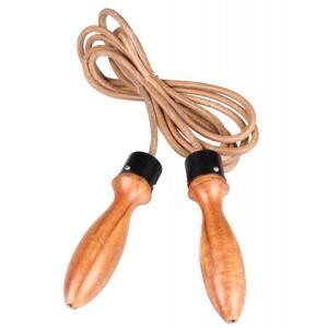 Merco švihadlo Leather rope II kožené lano dřevěné ručky - 290 cm