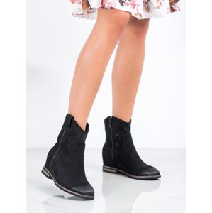 VINCEZA HX21-16170B Krásné dámské kotníčkové boty černé na klínku - EU 40