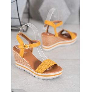 WEIDE HL71-35Y Krásné sandály dámské zlaté na klínku - EU 38