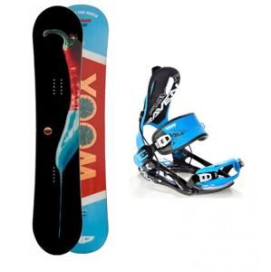 Woox El quemador snowboard + vázání Raven Fastec FT 270 blue  - 160 cm + XL (EU 45-47)